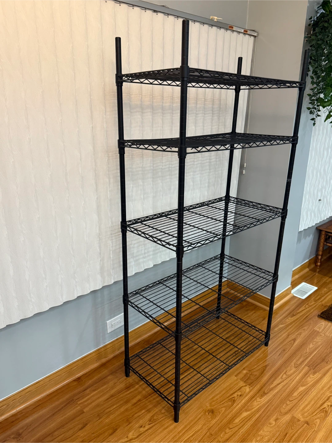 Black 5-Tier Wire Shelving Unit - photo 4