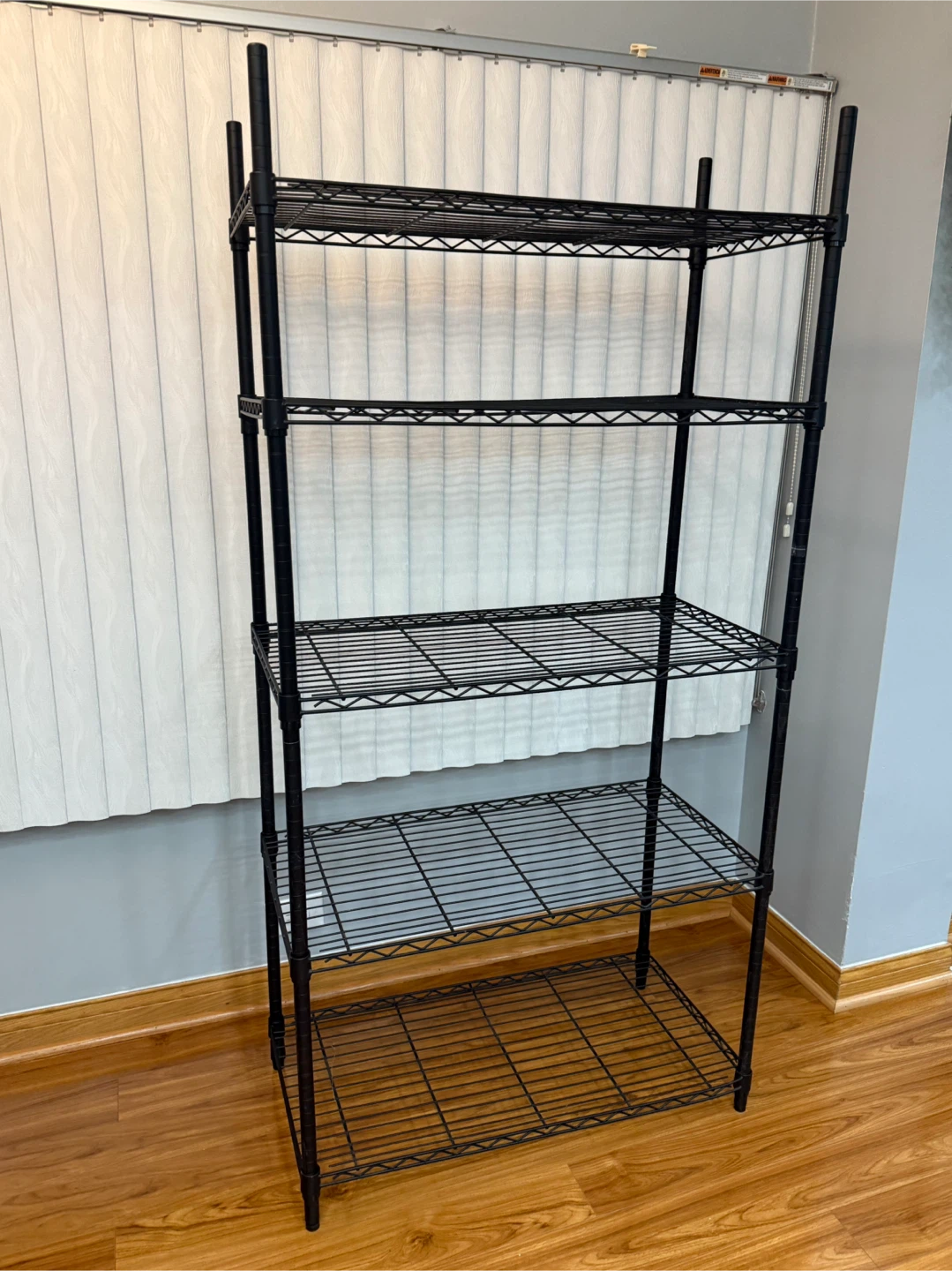 Black 5-Tier Wire Shelving Unit