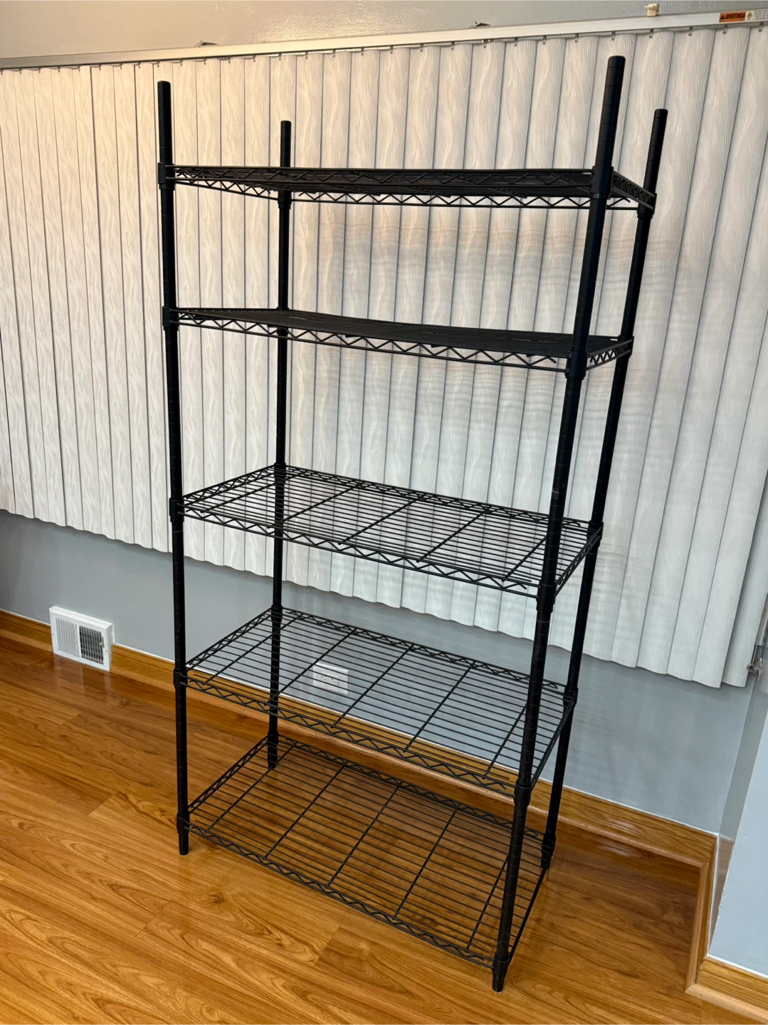 Black 5-Tier Wire Shelving Unit - photo 5