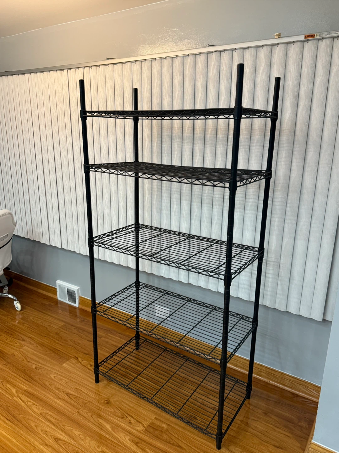 Black 5-Tier Wire Shelving Unit - photo 3