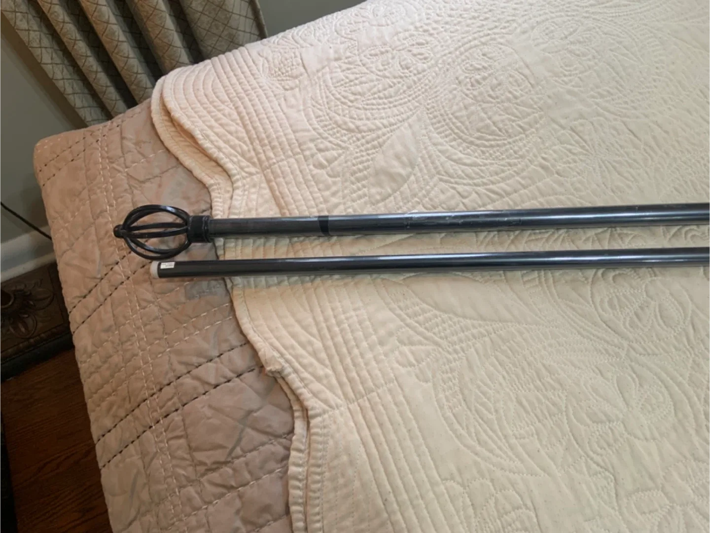 ONE NEW BRUSHED BRASS• BRONZED CURTAIN ROD ! BRAMPTON image indicator(2)