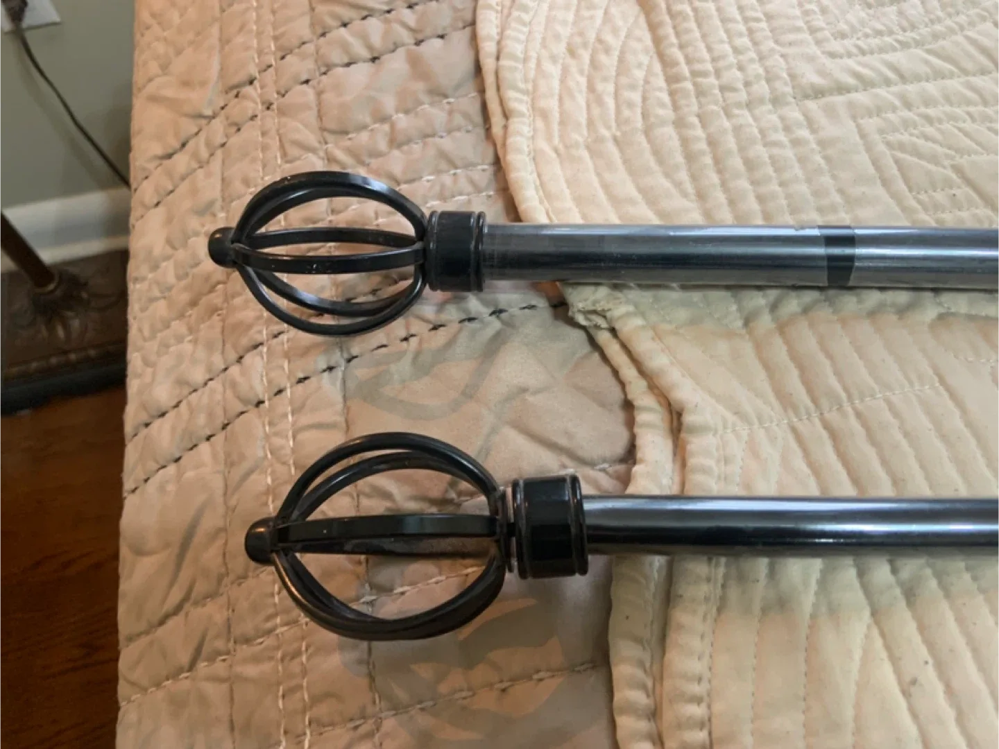 ONE NEW BRUSHED BRASS• BRONZED CURTAIN ROD ! BRAMPTON image indicator(4)