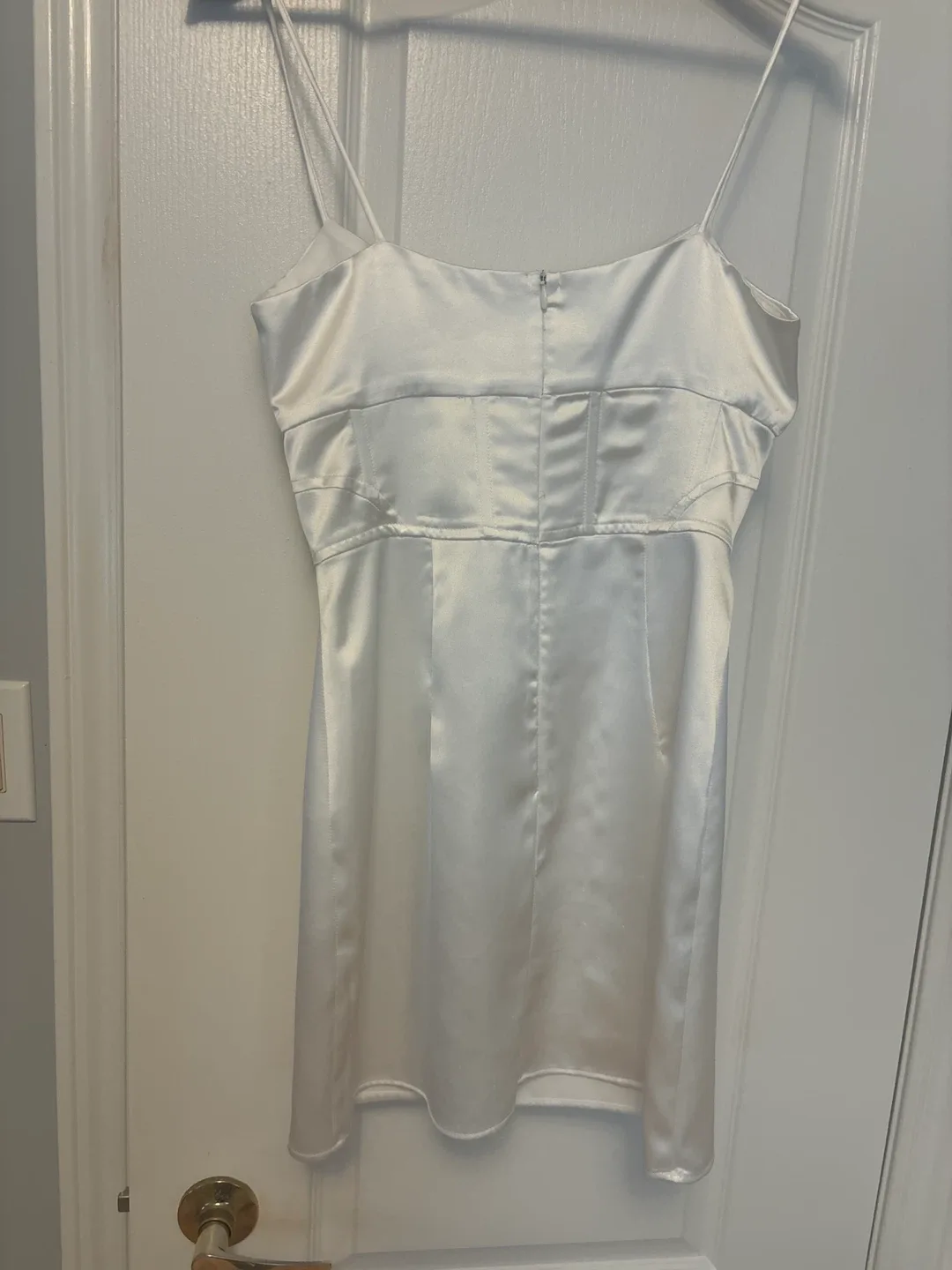 Zara White Satin Mini Dress image indicator(3)