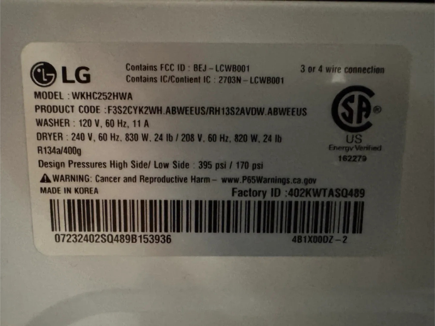 LG WKHC252HWA Washer and Dryer Combo image indicator(5)