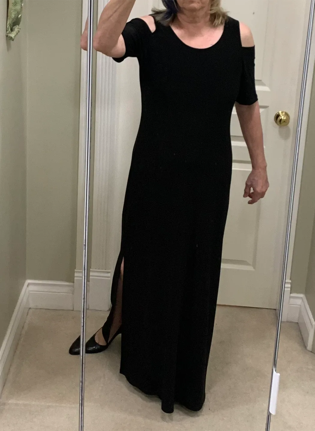 Frank Lyman Black Maxi Dress, Size Small image indicator(3)