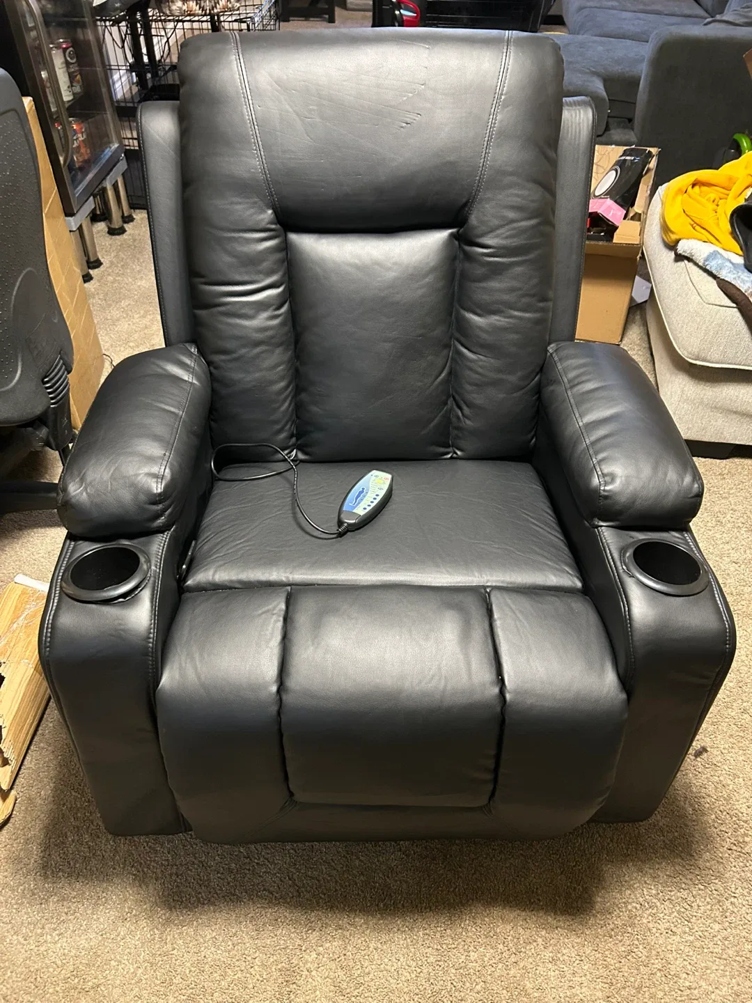 **NEW** Black Leather Power Lift Massage Recliner
