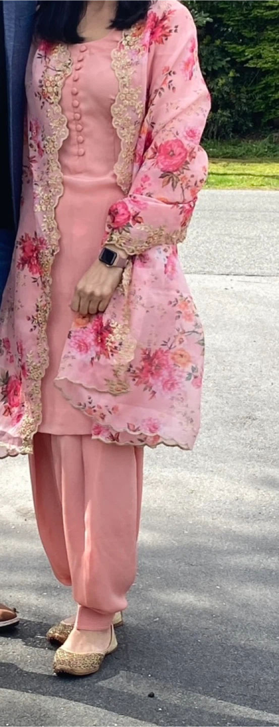 Pink Floral Salwar Kameez