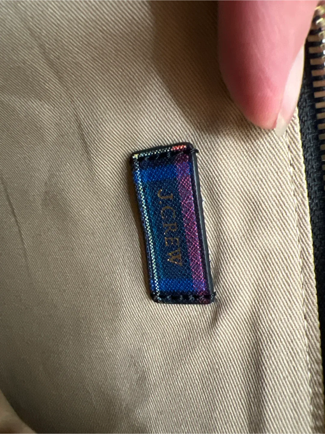 New Unused 100% Leather J.Crew Plaid Leather Pouch image indicator(4)