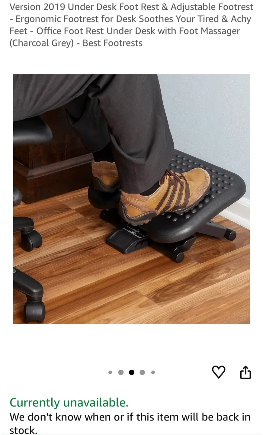 Ergonomic Adjustable Footrest with Massager image indicator(6)