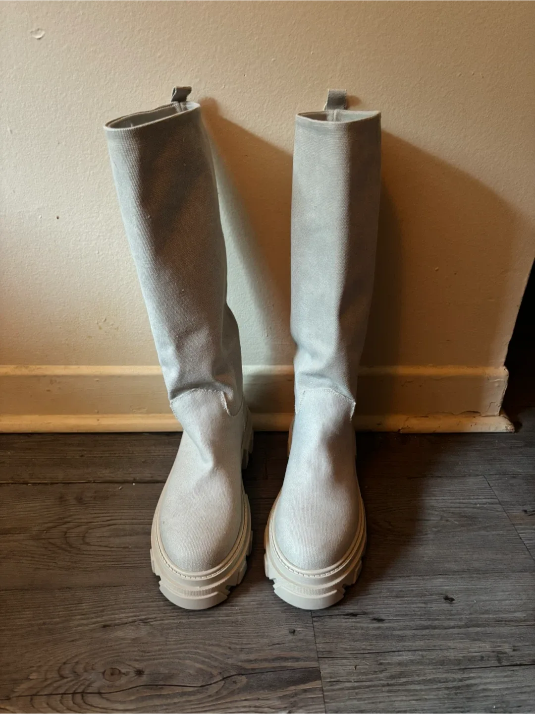 Beige Platform Boots - Made in Italy thumbnail