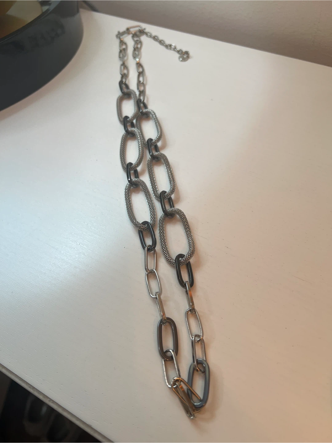 RJ Graziano Silver & Black Chain Necklace
