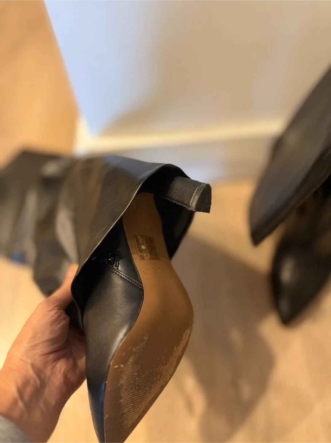 Call it spring Black Leather Knee High Boots image indicator(6)