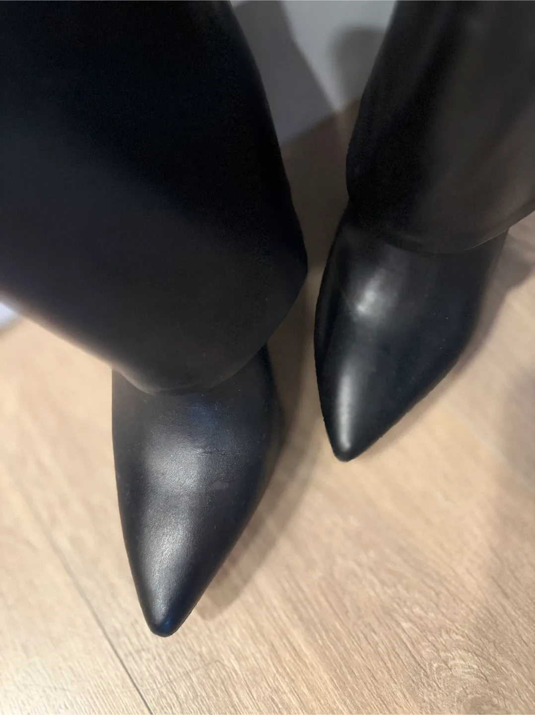 Call it spring Black Leather Knee High Boots image indicator(4)