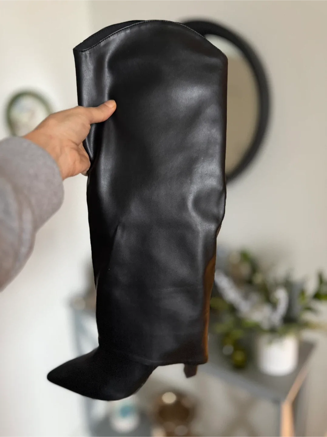 Call it spring Black Leather Knee High Boots image indicator(3)