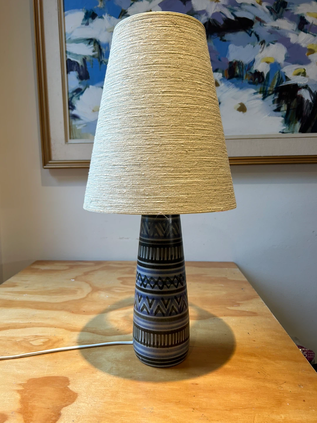 RARE EARLY LOTTE AND GUNNAR BOSTLUND TRIBAL TABLE LAMP