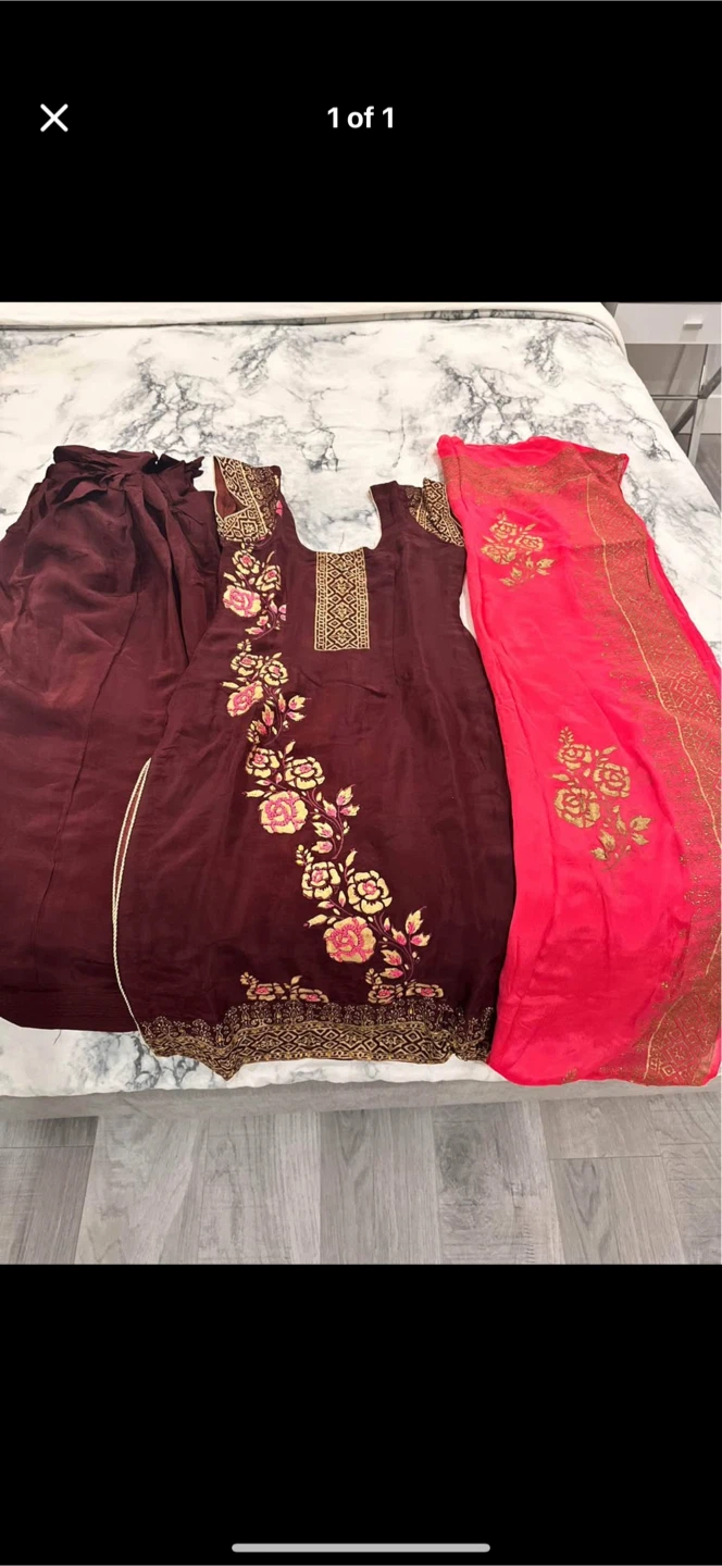 Salwar Kameez Suit - Maroon & Pink