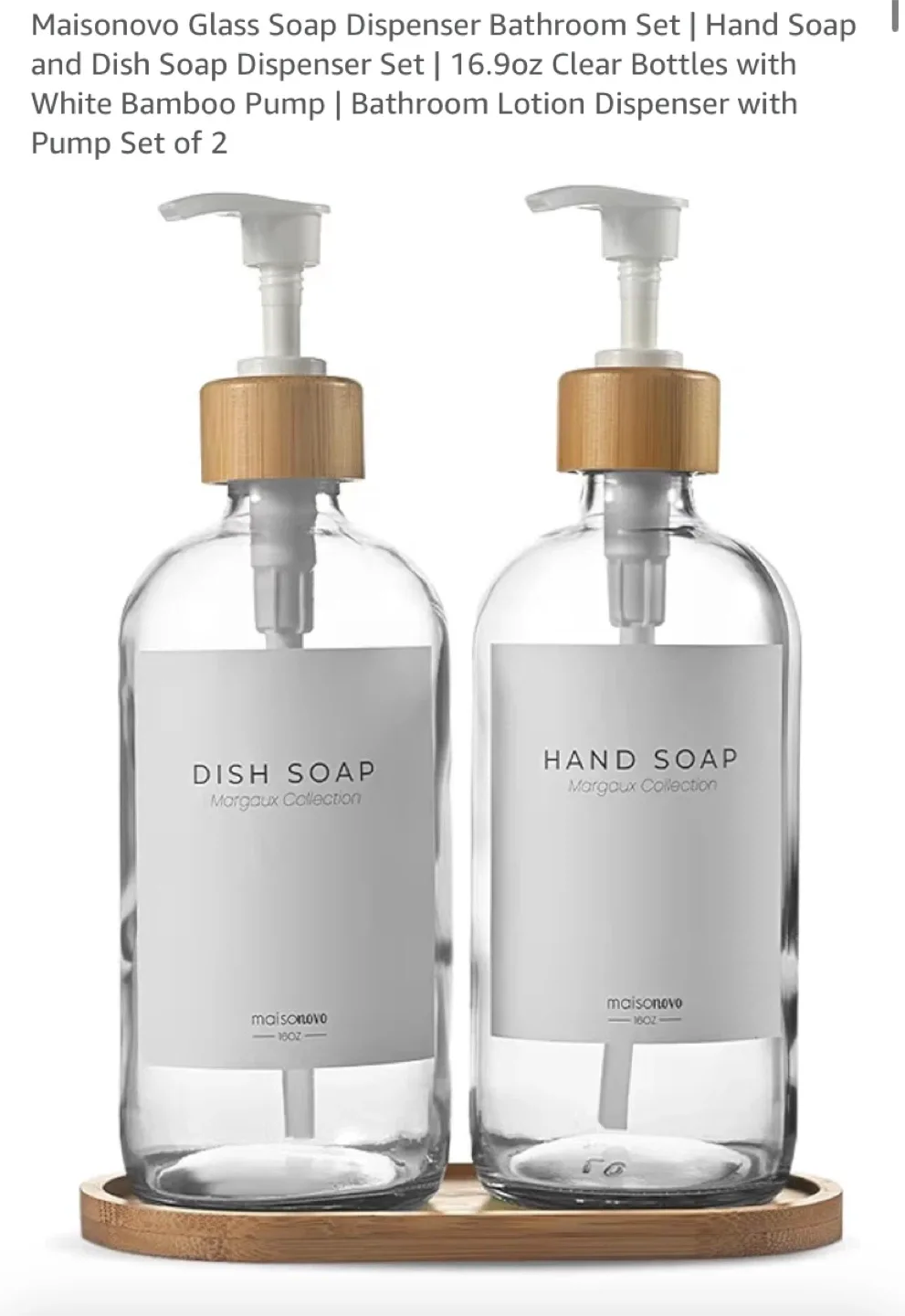 New Glass Soap Dispenser Bathroom/Kitchen Set image indicator(3)