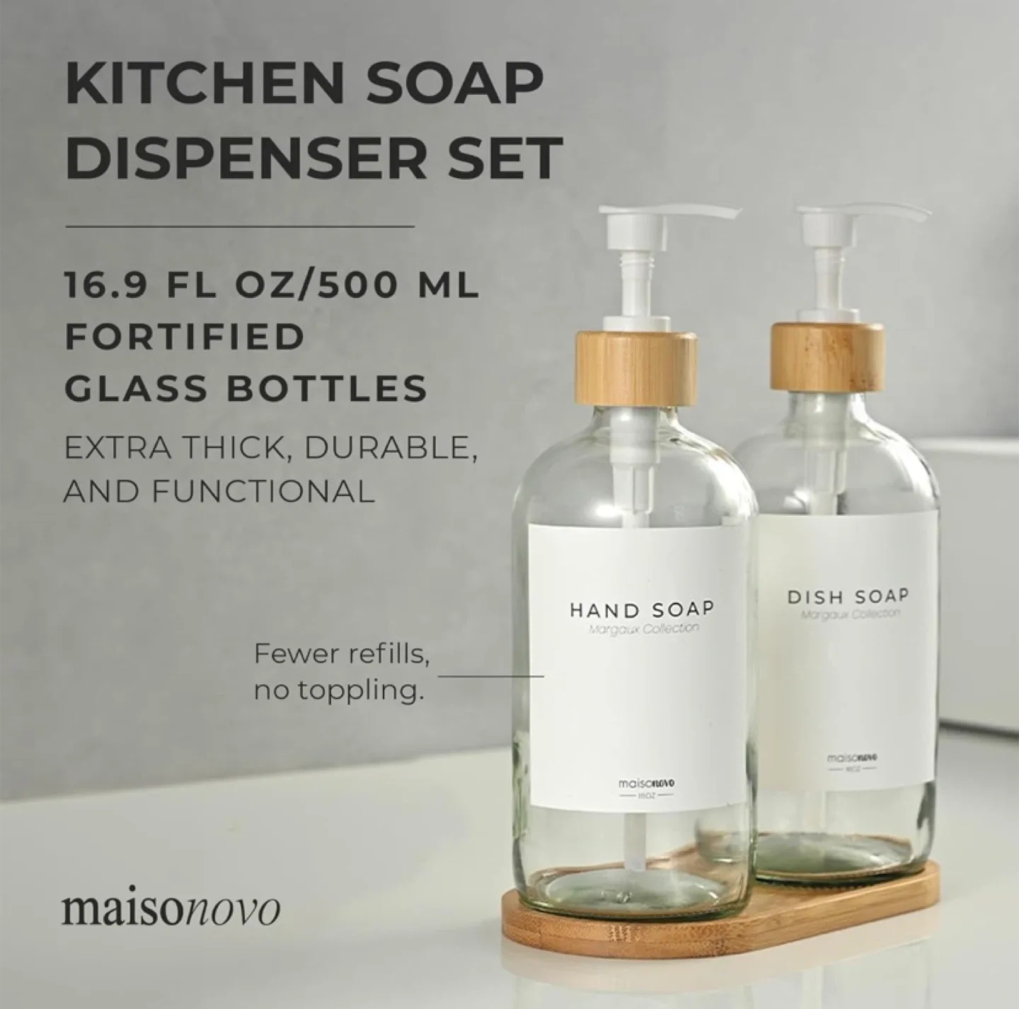 New Glass Soap Dispenser Bathroom/Kitchen Set image indicator(4)