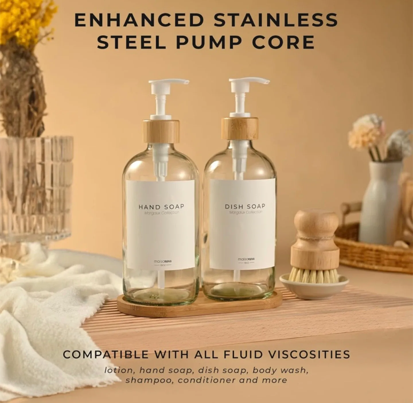 New Glass Soap Dispenser Bathroom/Kitchen Set image indicator(5)