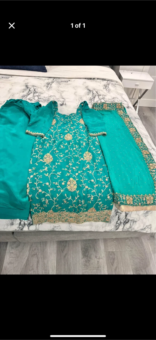 Teal Indian Salwar Kameez Suit