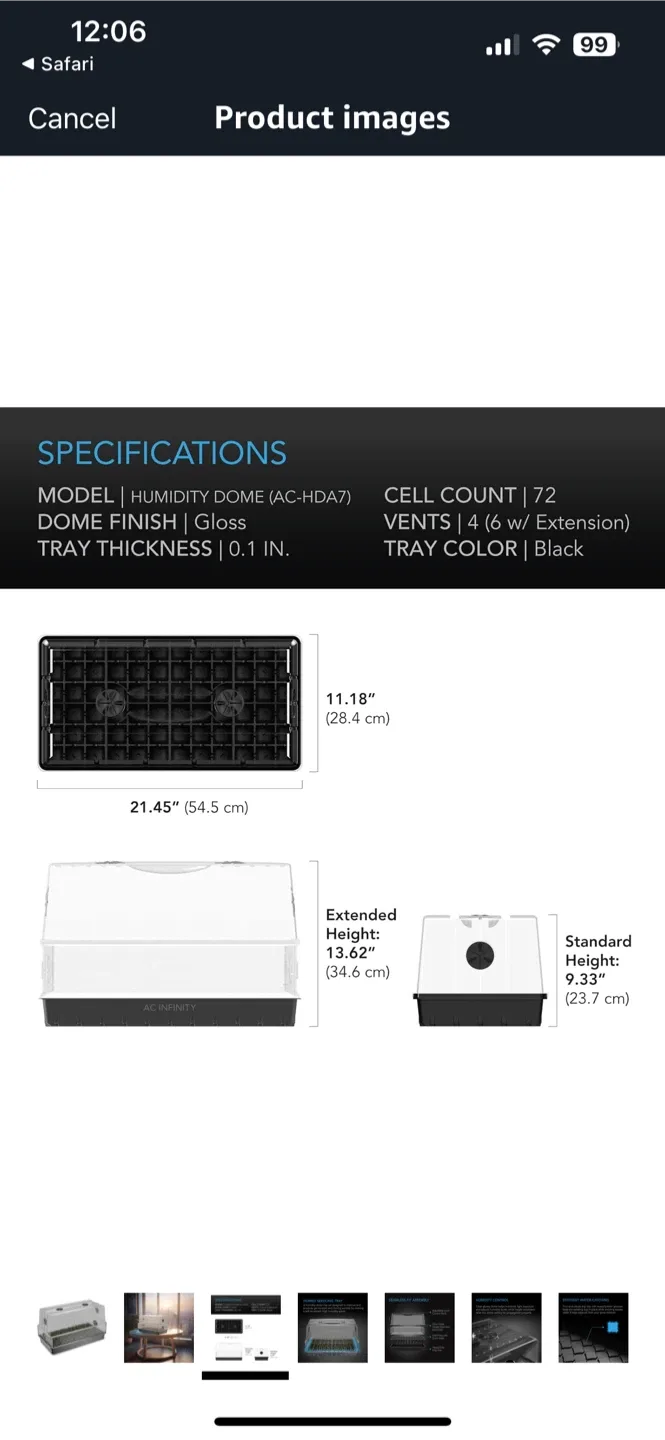 AC Infinity Humidity Dome - Large 1020 - New in Box image indicator(3)