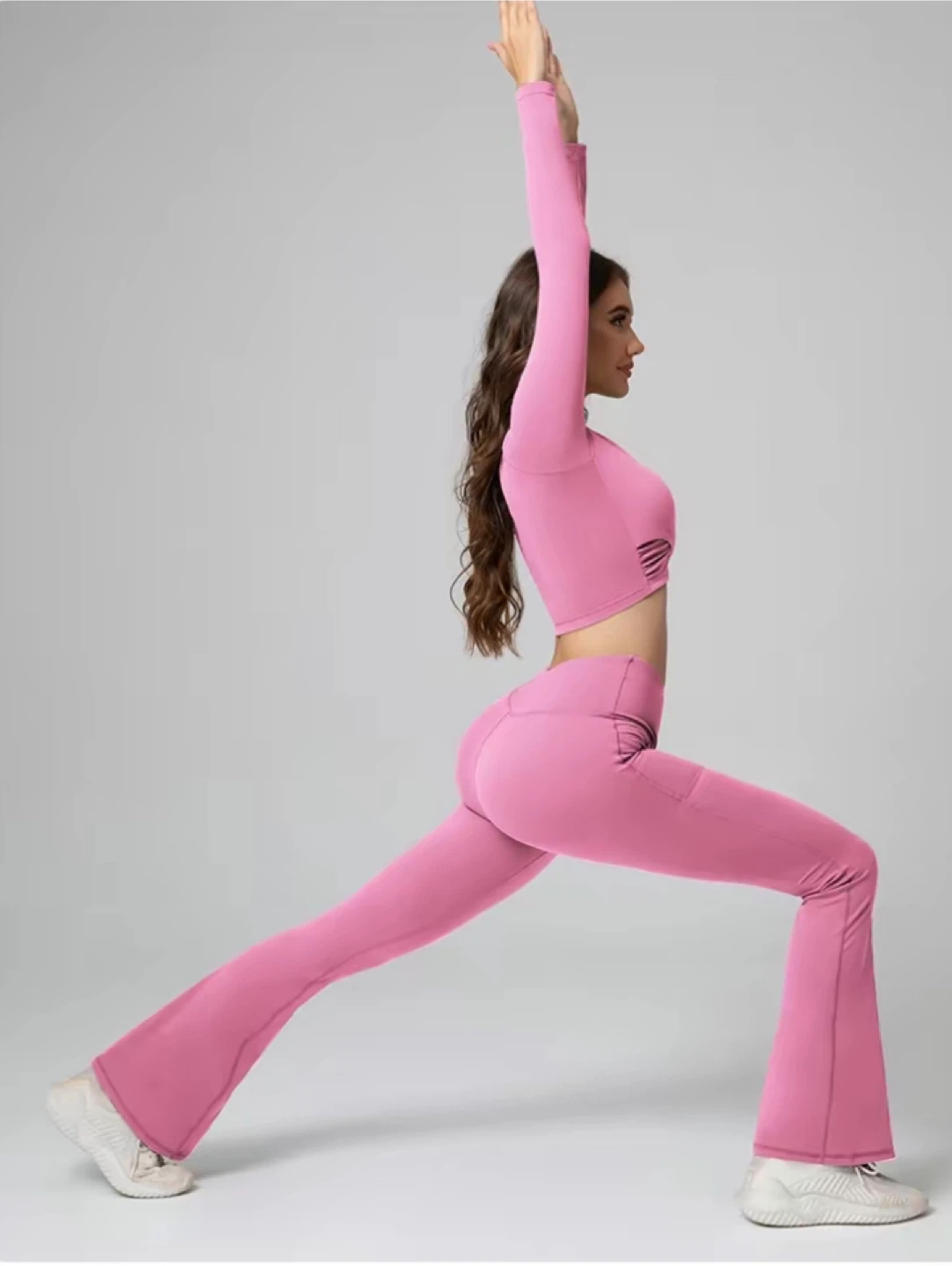 Pink Long Sleeve Yoga Set - Size Small - photo 4