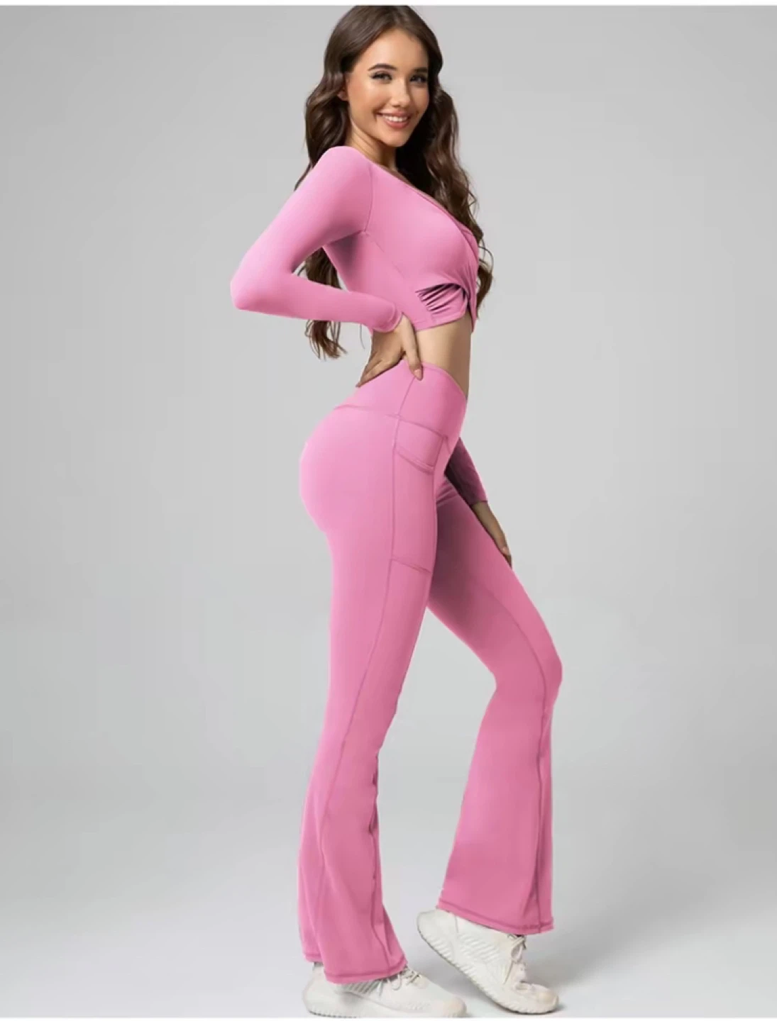 Pink Long Sleeve Yoga Set - Size Small - photo 3