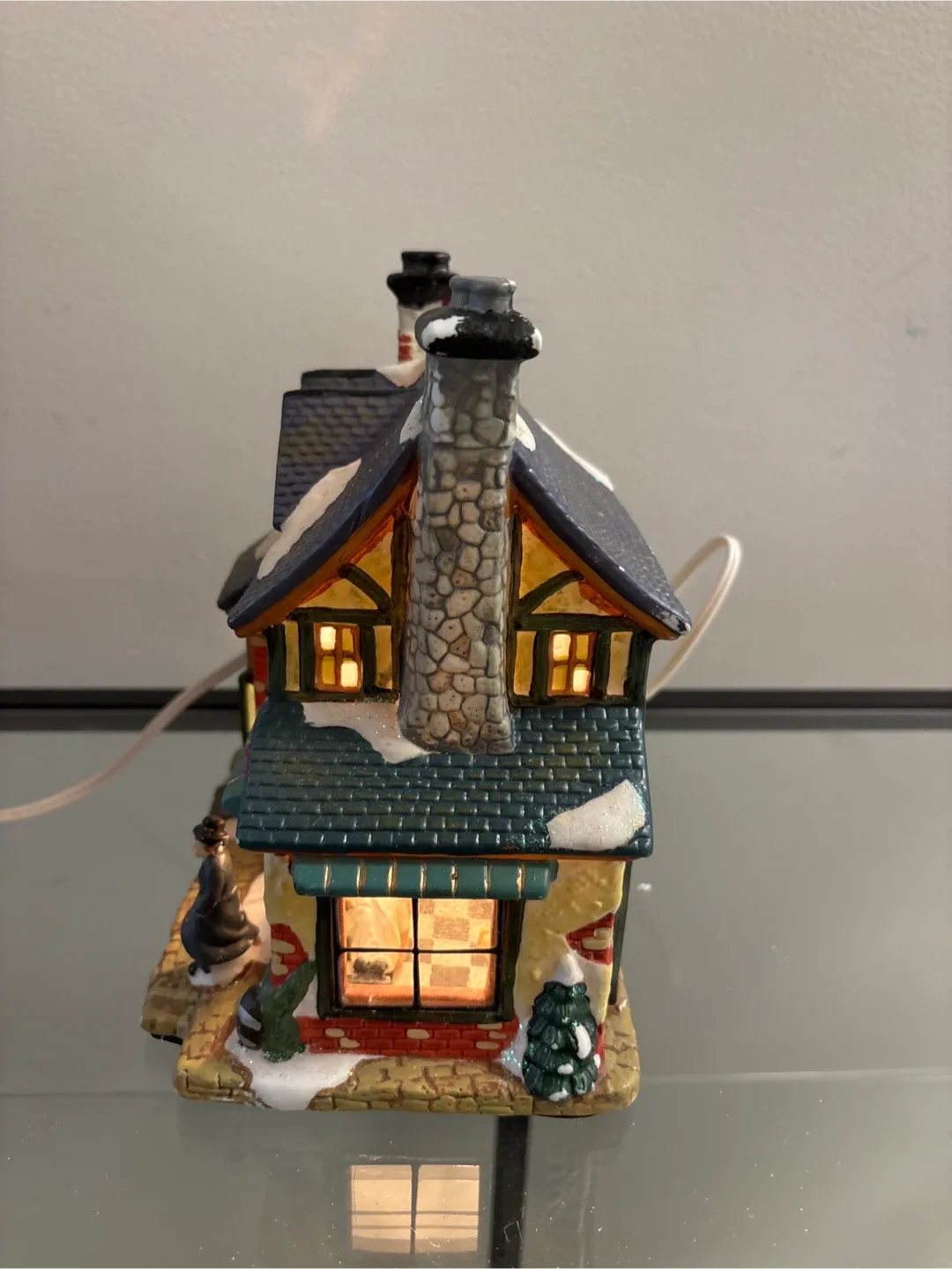 Holiday Hand-painted Porcelain Lighted Glass Window House image indicator(6)