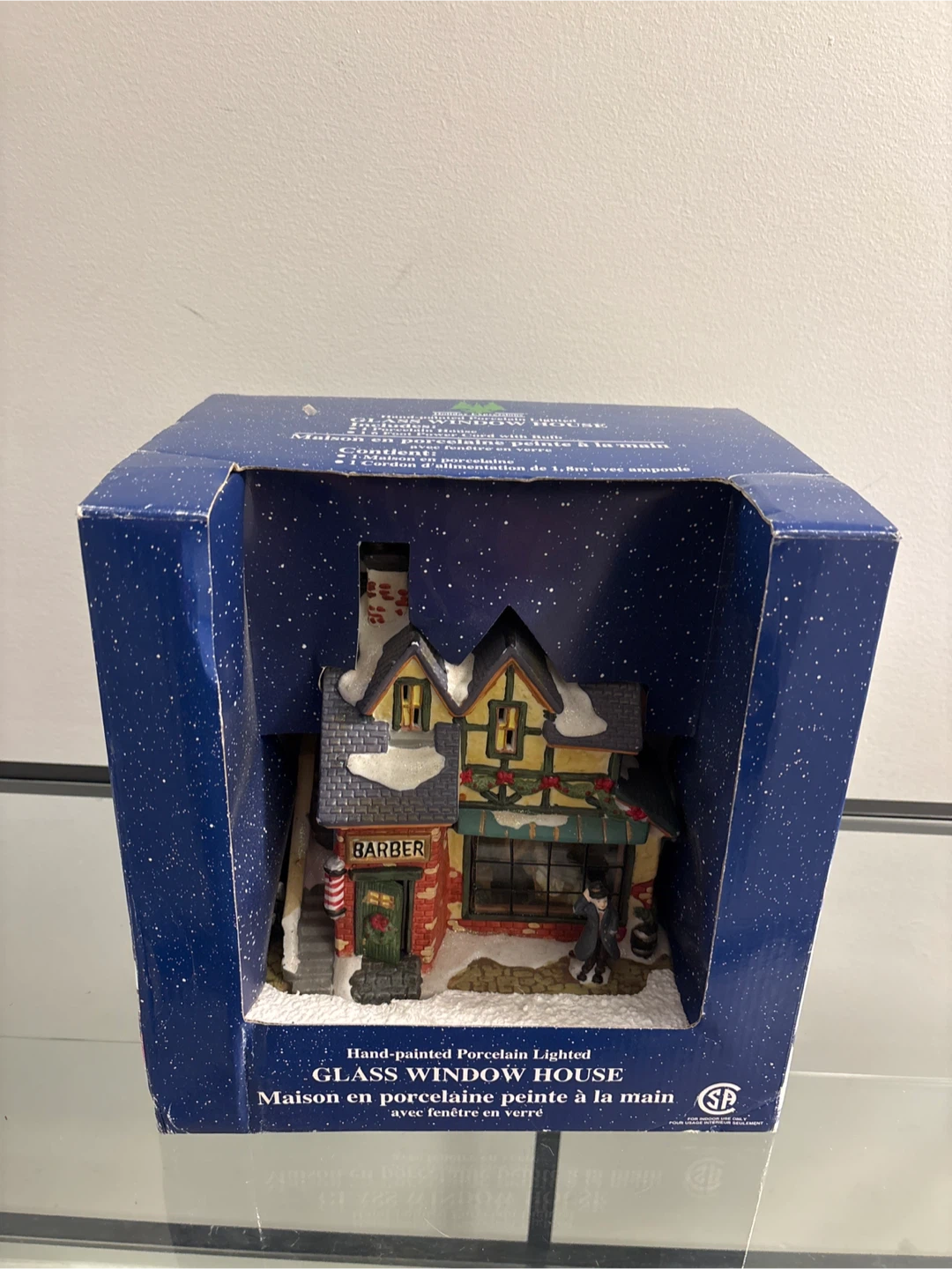 Holiday Hand-painted Porcelain Lighted Glass Window House