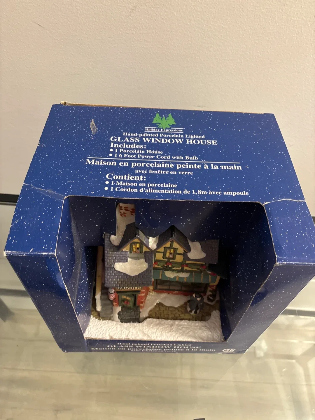 Holiday Hand-painted Porcelain Lighted Glass Window House image indicator(2)