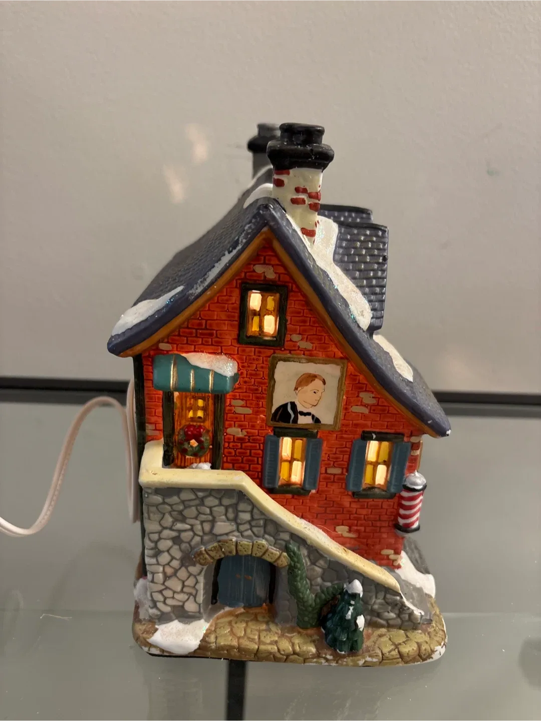 Holiday Hand-painted Porcelain Lighted Glass Window House image indicator(7)