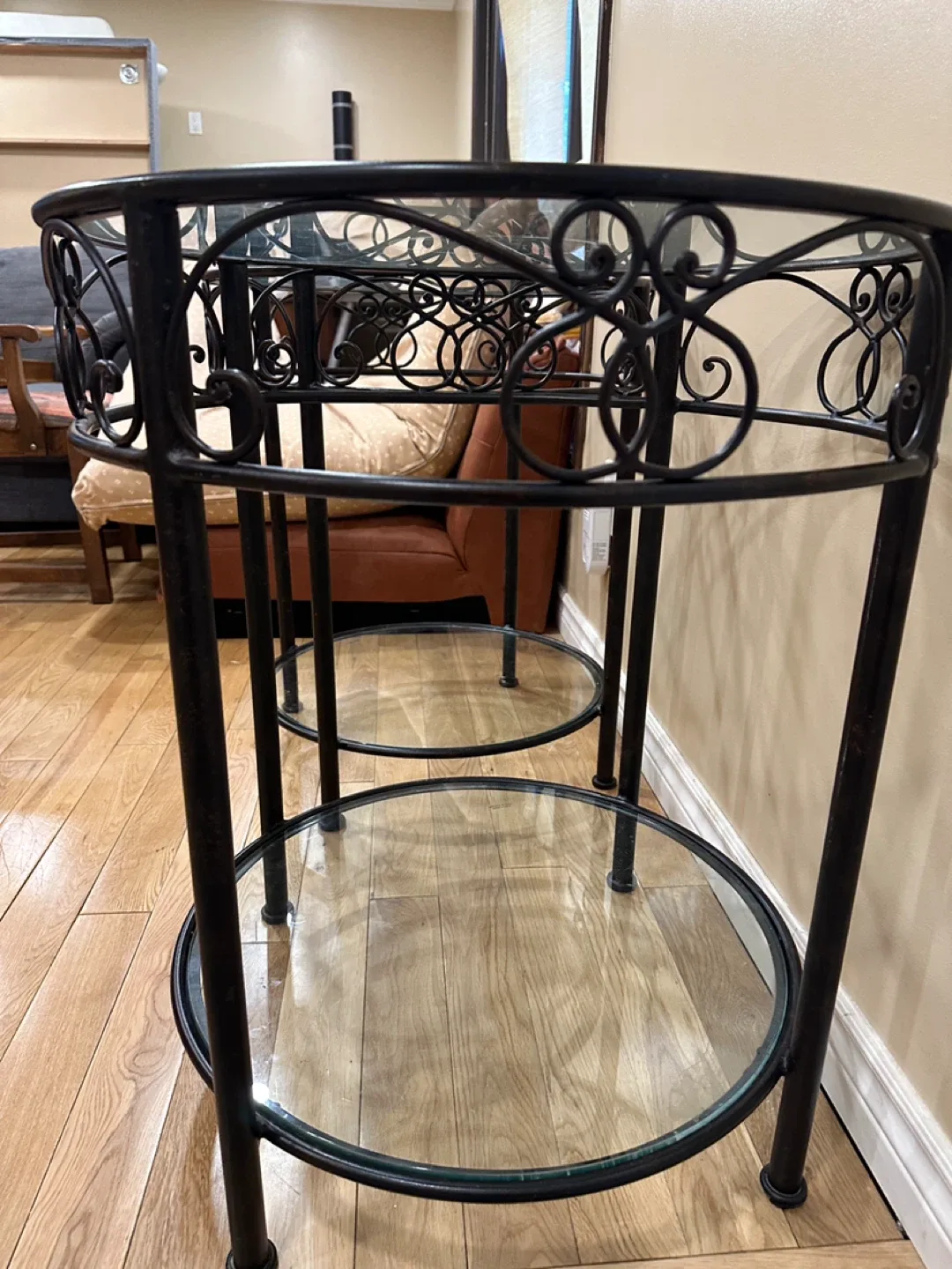 Elegant Pair of Glass Side Tables (CAN DELIVER) image indicator(8)