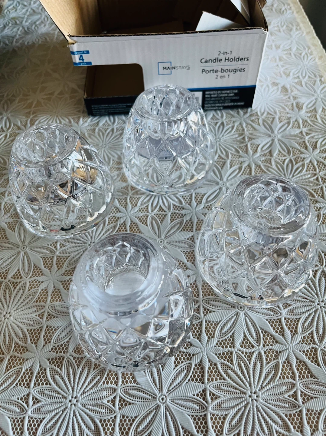 Glass candle holders set new - photo 2