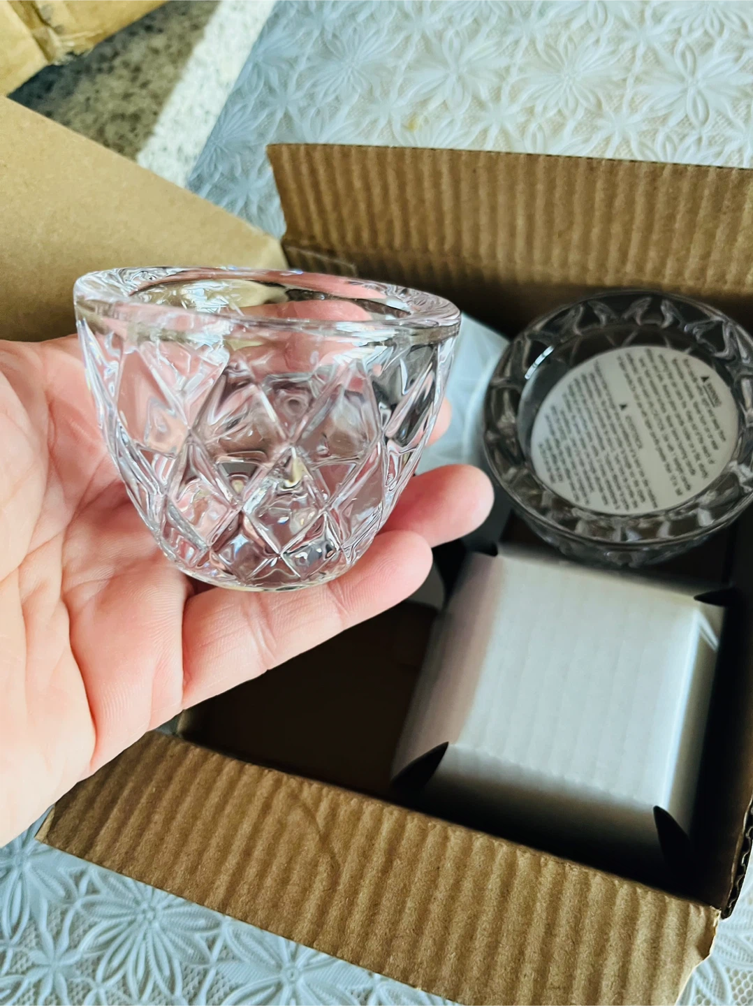 Glass candle holders set new - photo 5