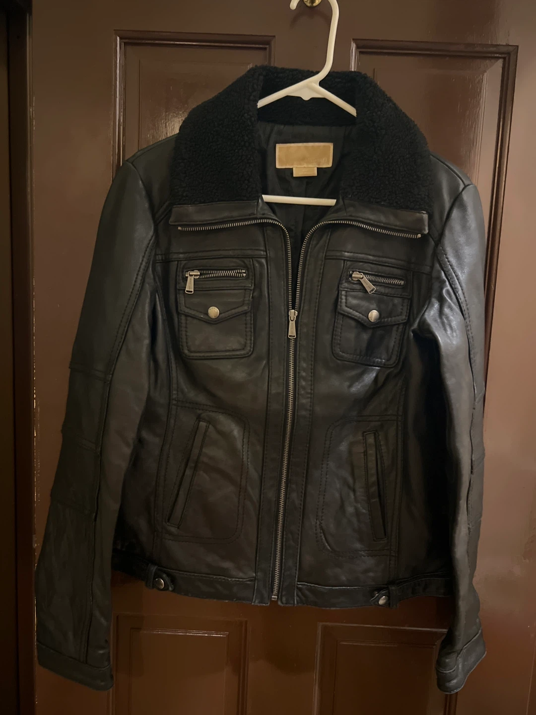 Michael Michael Kors Black Leather Jacket Size M