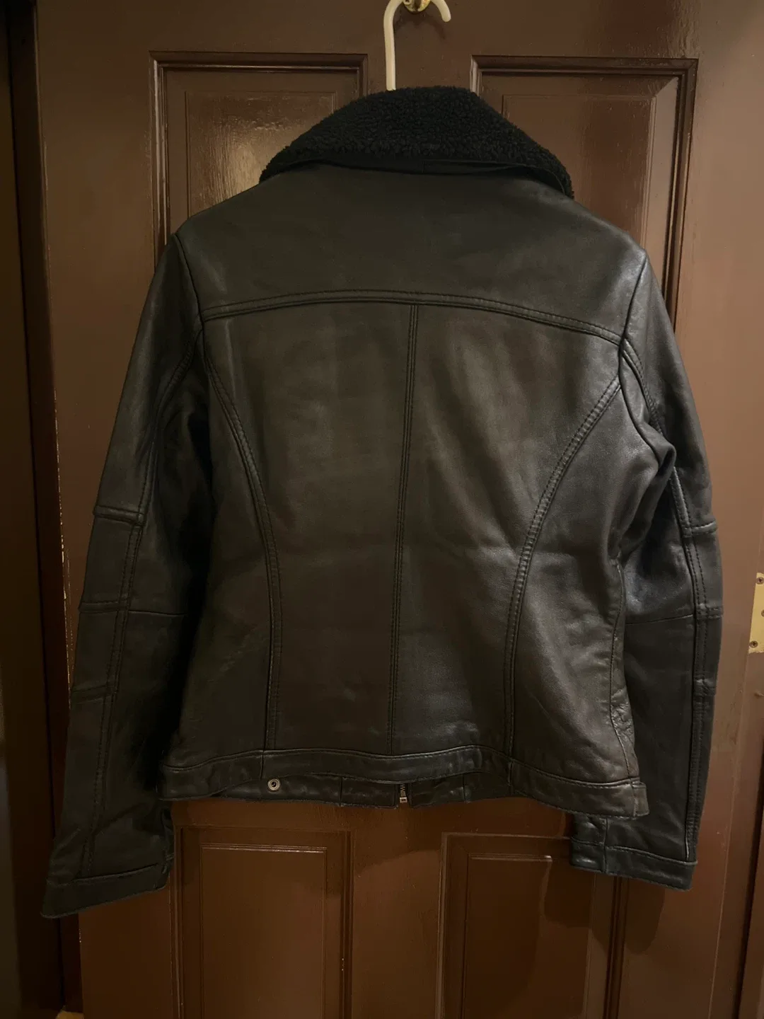 Michael Michael Kors Black Leather Jacket Size M image indicator(2)