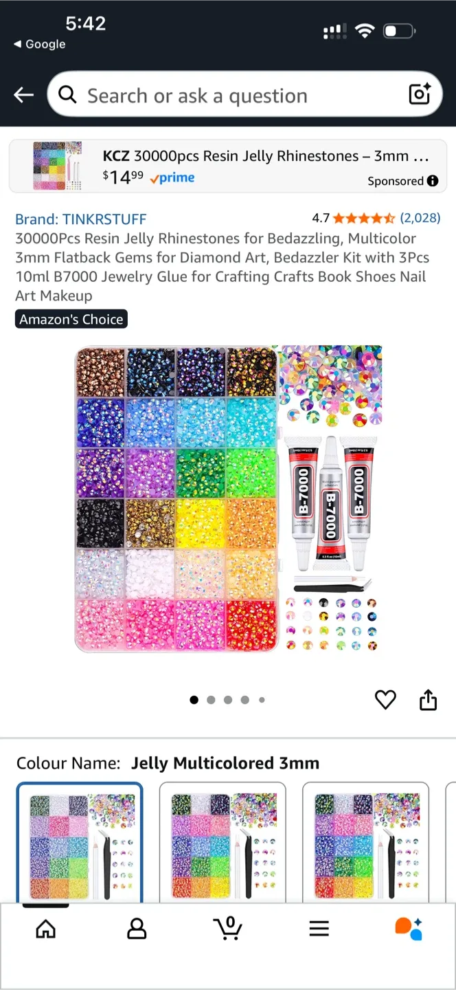 TINKRSTUFF 30000pcs Resin Jelly Rhinestones Kit image indicator(3)