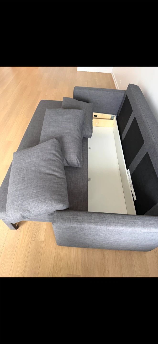 Gray Sofa Bed with Storage