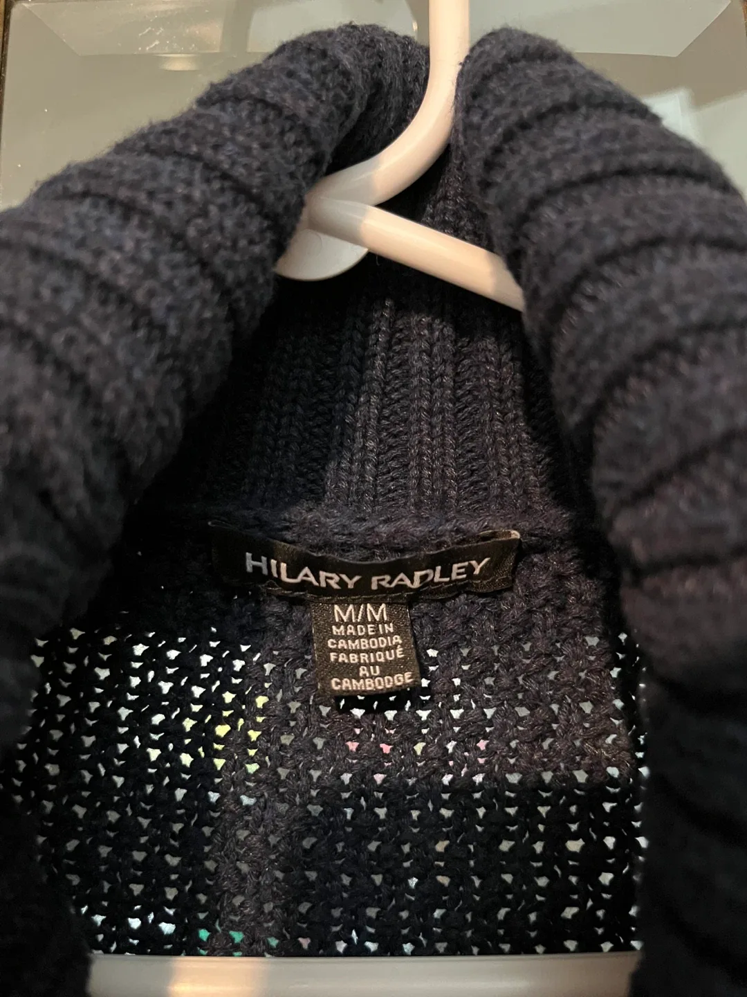 Hilary Radley Blue Cowl Neck Sweater - Size M/M image indicator(3)