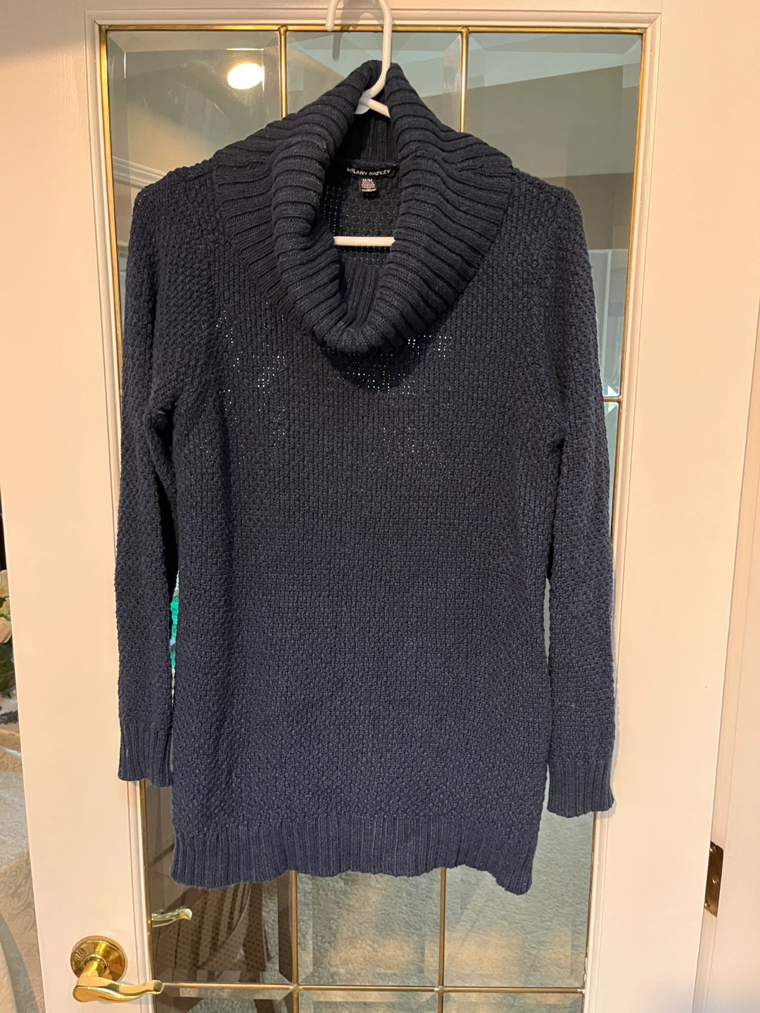 Hilary Radley Blue Cowl Neck Sweater - Size M/M