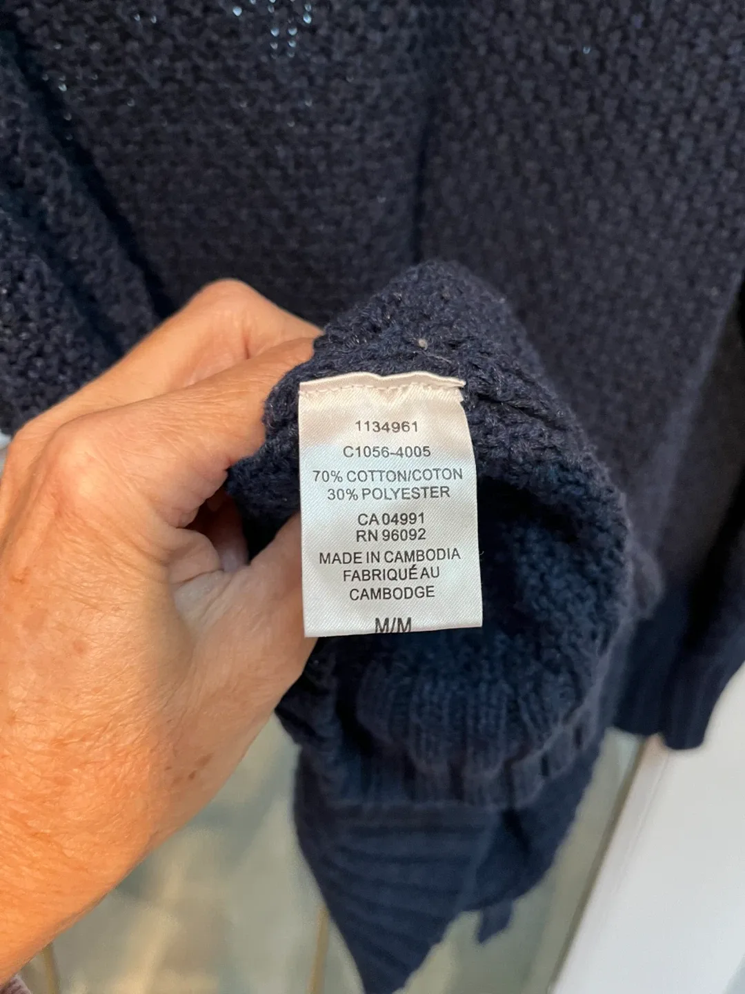 Hilary Radley Blue Cowl Neck Sweater - Size M/M image indicator(4)