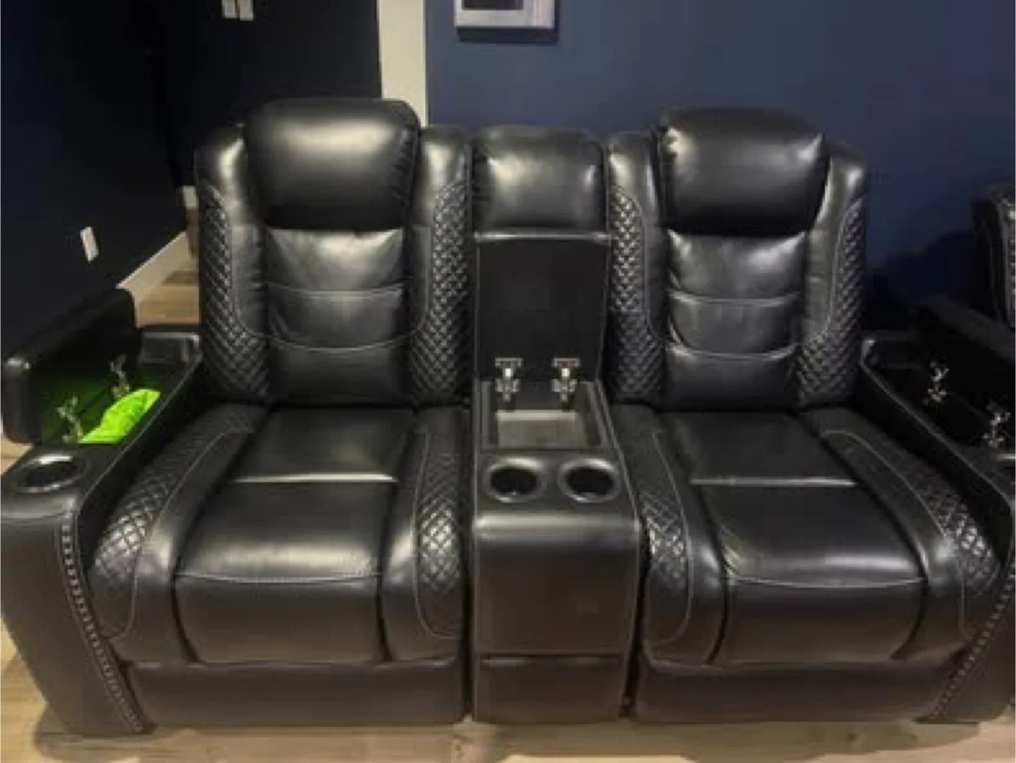 Black Leather Home Theatre Seating image indicator(3)