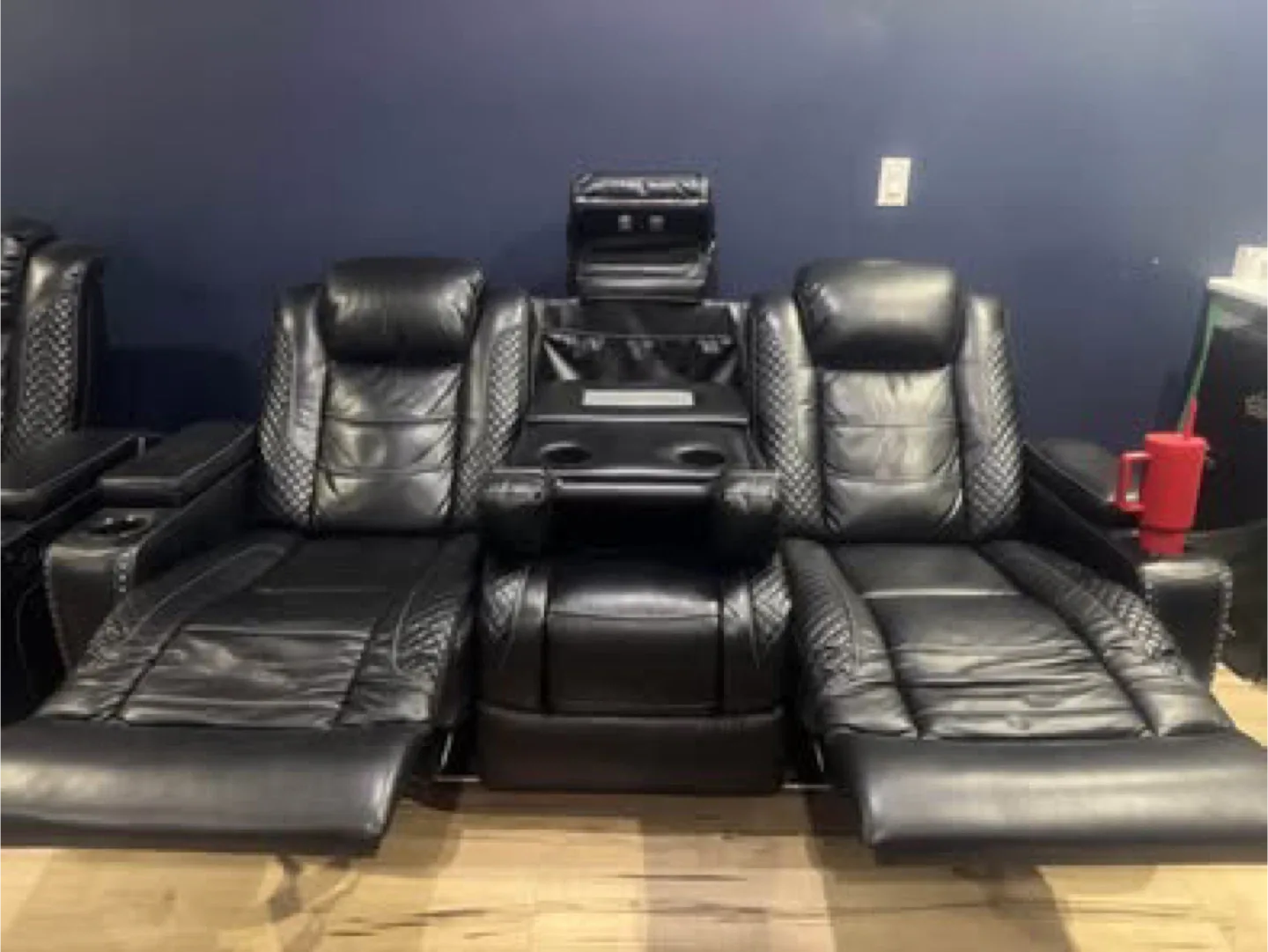 Black Leather Home Theatre Seating image indicator(2)