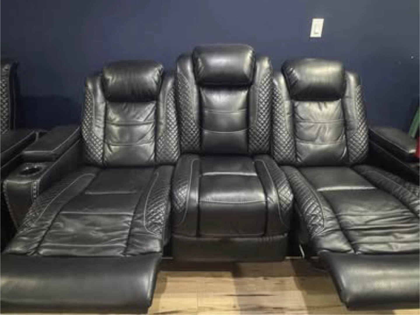Black Leather Home Theatre Seating
