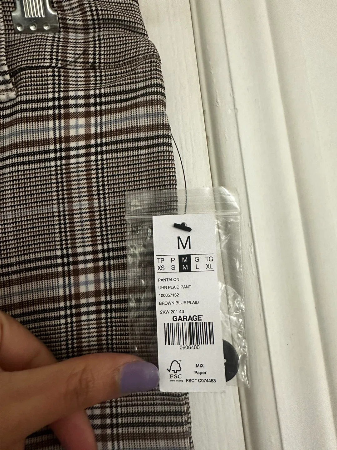 Garage Uhr Plaid Pant - Size M image indicator(4)