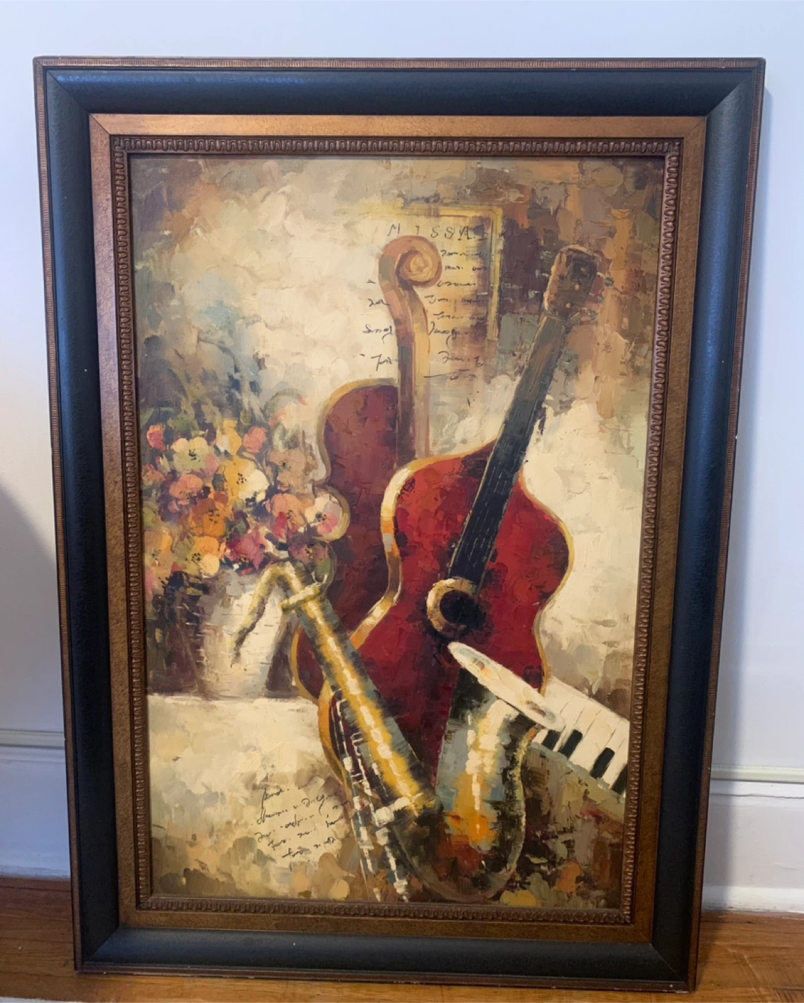 Framed Musical Instrument Painting