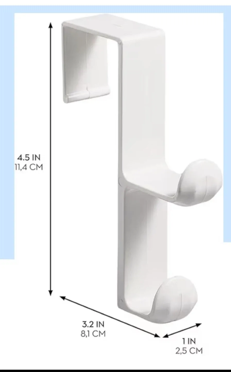 Over The Door Plastic Dual Hook Hanger set of 3 image indicator(3)