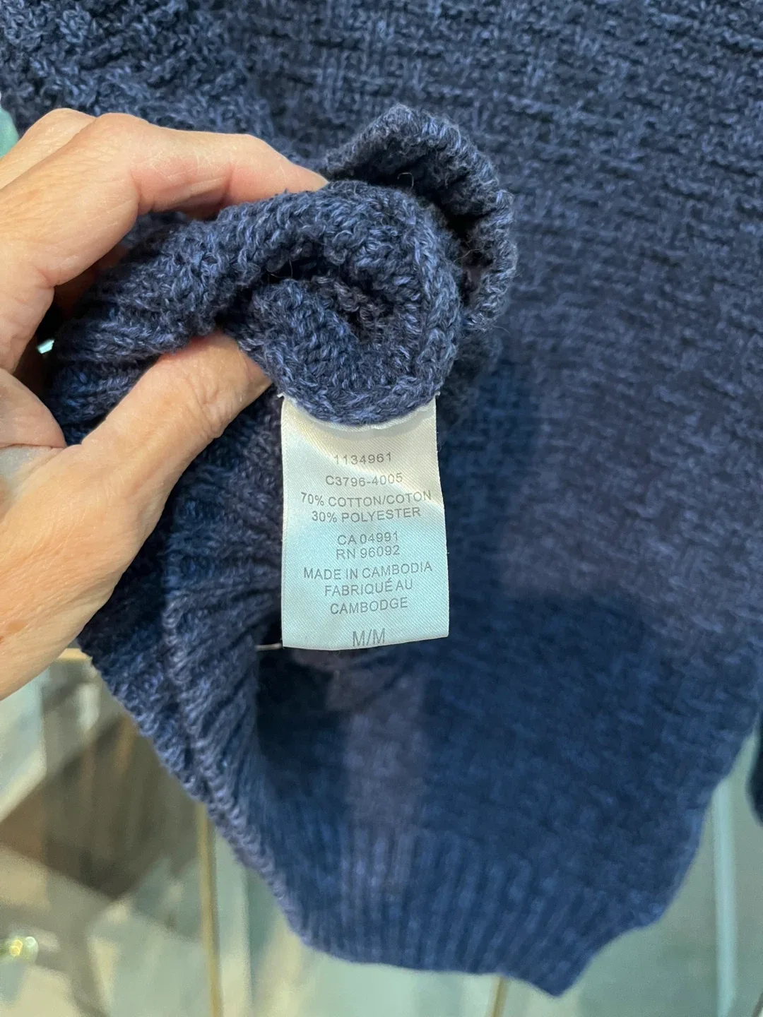 Blue Turtleneck Sweater Size M image indicator(3)