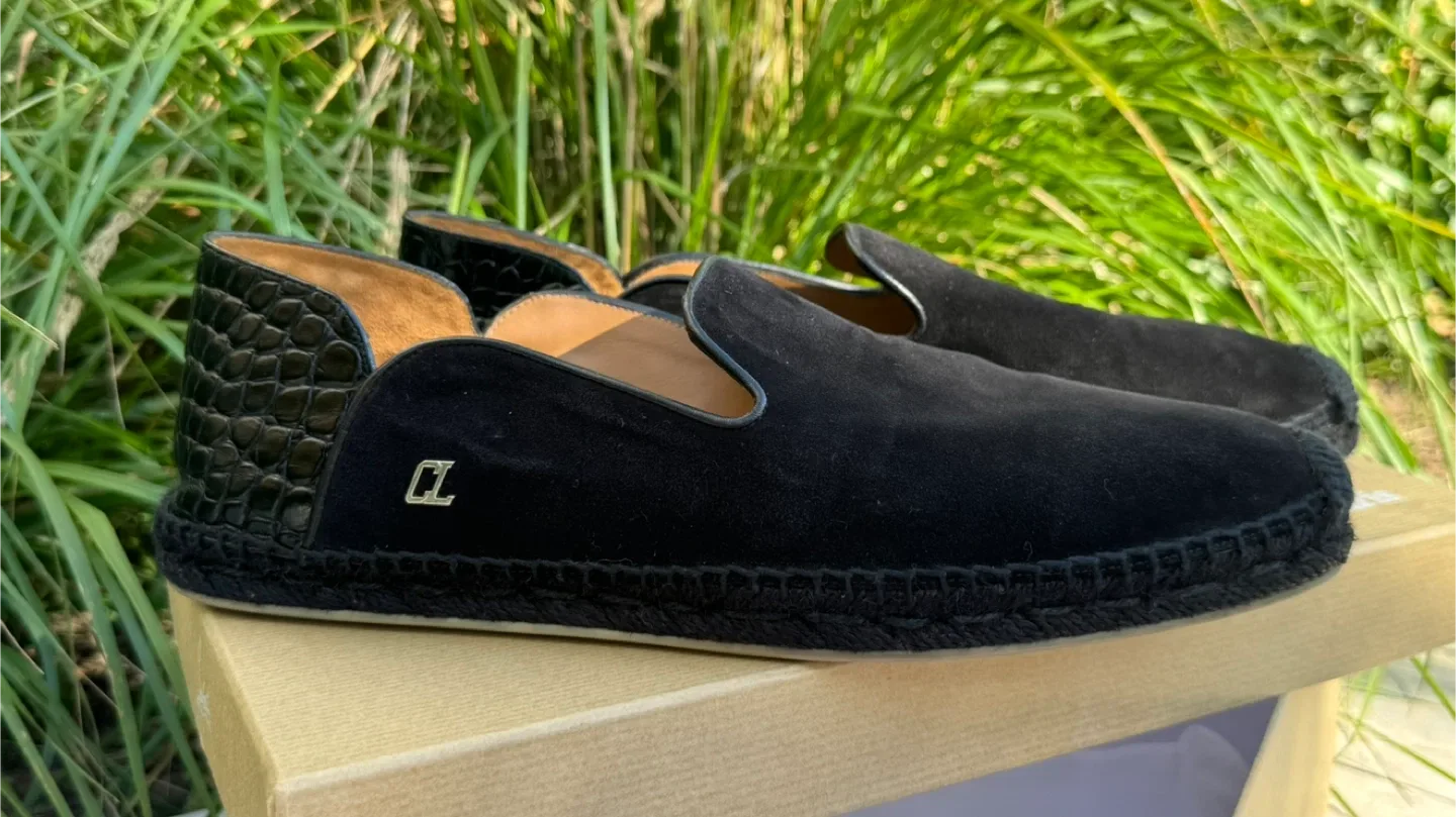 CHRISTIAN LOUBOUTIN Black Espadon Flat Crosta Clf Ali Black Men image indicator(4)