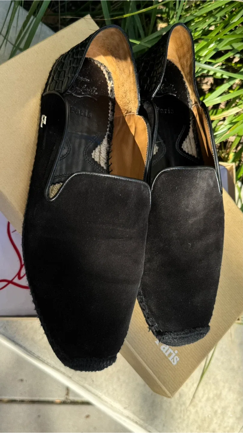 CHRISTIAN LOUBOUTIN Black Espadon Flat Crosta Clf Ali Black Men image indicator(5)